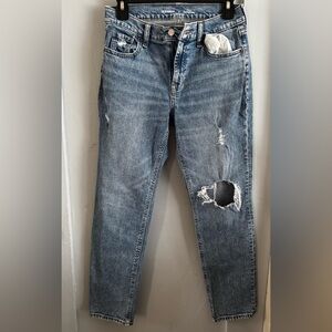 Old Navy Mid Rise Boyfriend Ripped Jeans